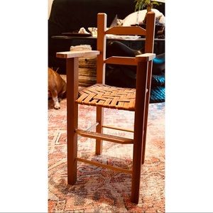 Wood & Wicker Plant Stand Doll Chair